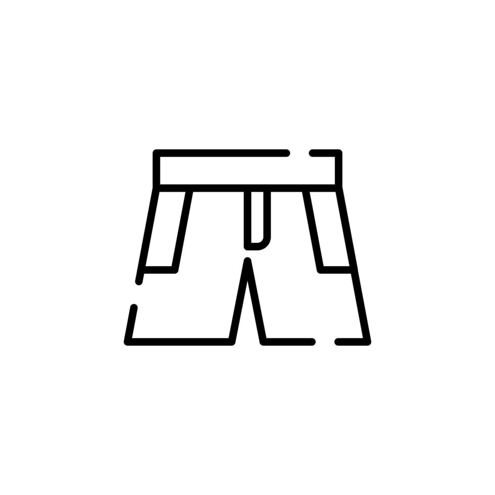 Shorts, lässig, Hose gepunktete Linie Symbol Vektor Illustration Logo Vorlage. für viele Zwecke geeignet.