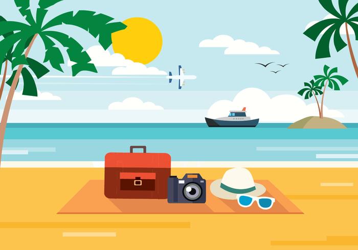 Gratis Summer Beach Vector Illustration