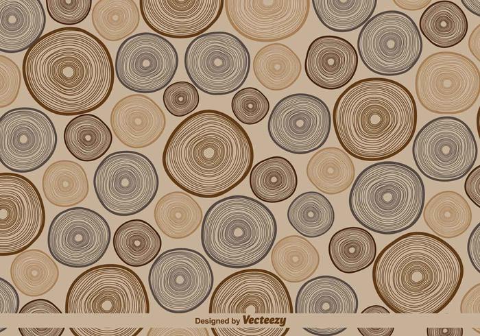 Vektor Retro Tree Rings Pattern Illustration