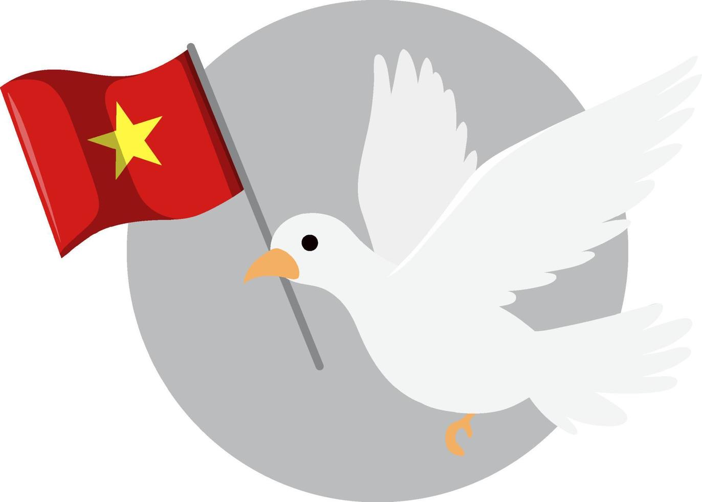 vietnam flagga med vit duva fågel vektor