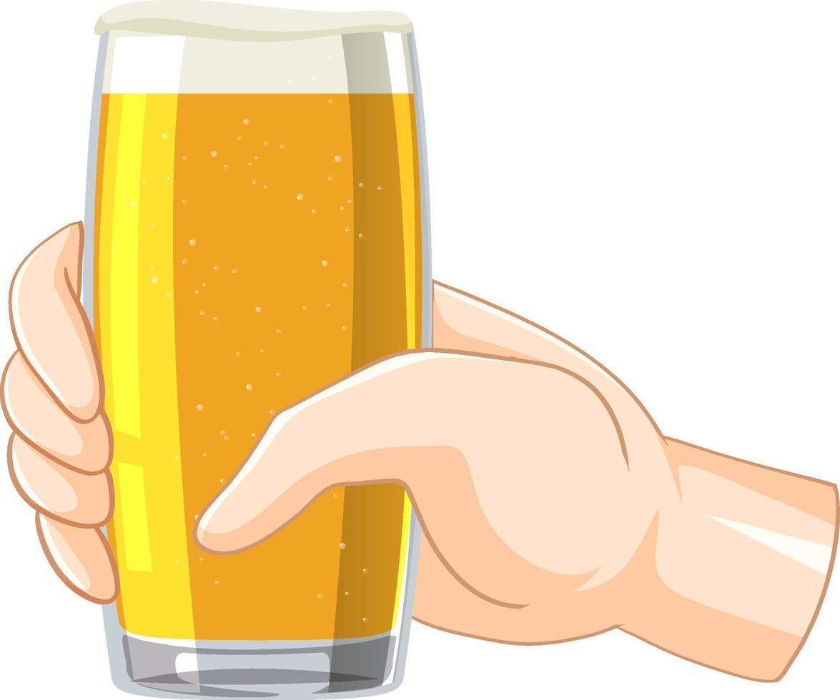 Hand, die Bierglas hält vektor