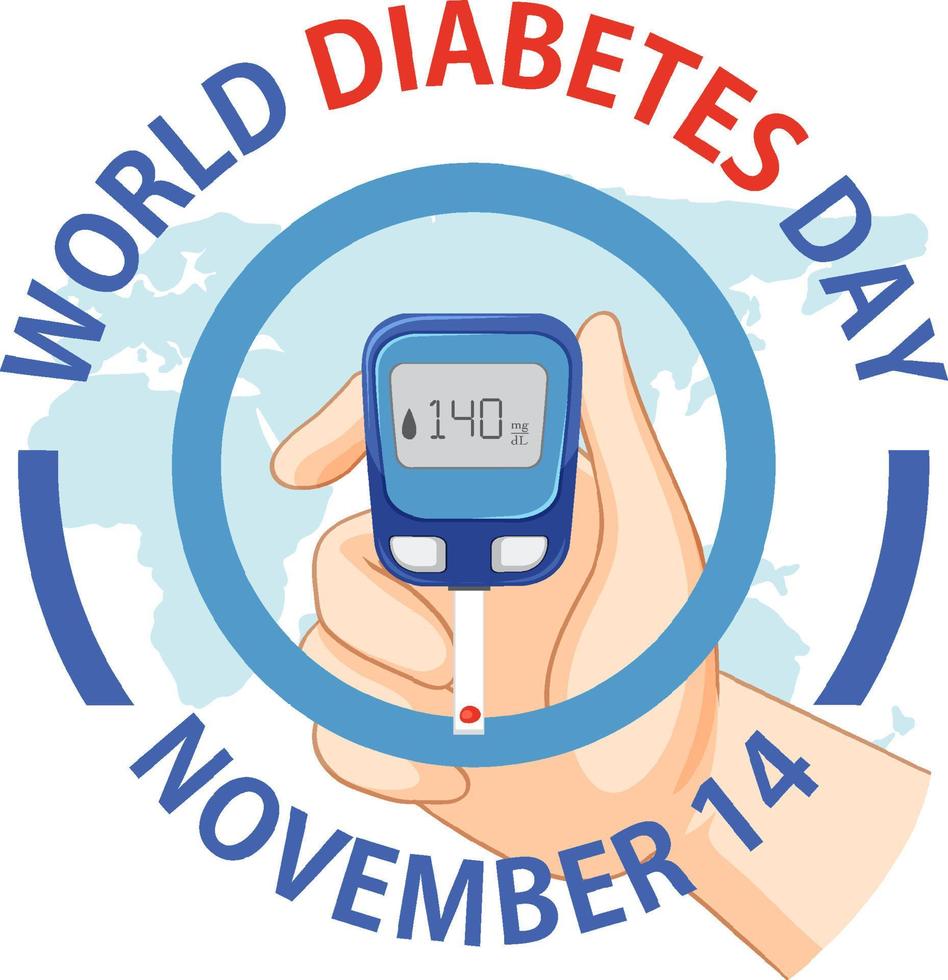 World Diabetes Day logotypdesign vektor