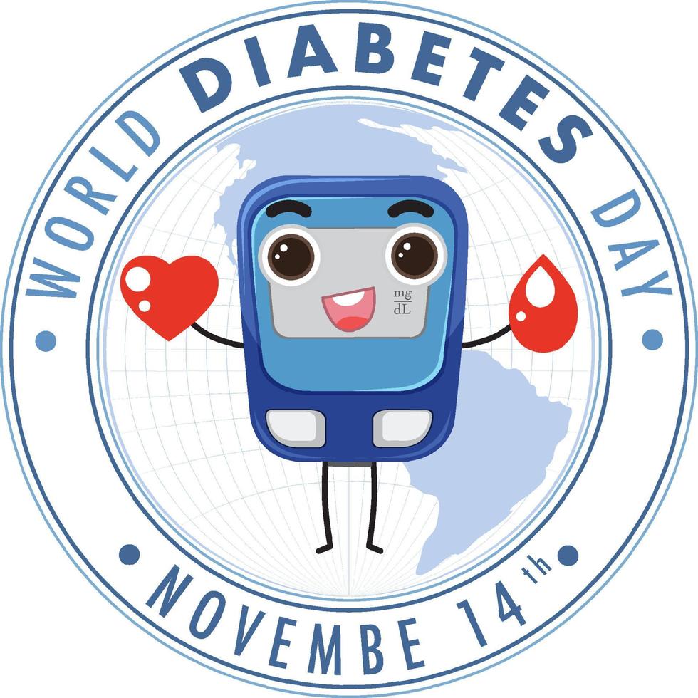 World Diabetes Day logotypdesign vektor