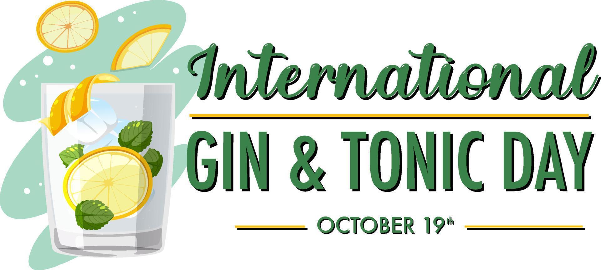 internationales gin and tonic day banner vektor