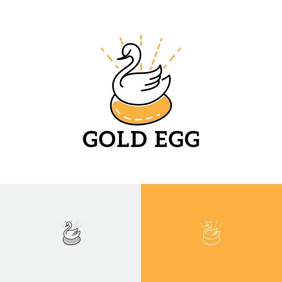 guld ägg svan gås Anka djur- bruka logotyp vektor