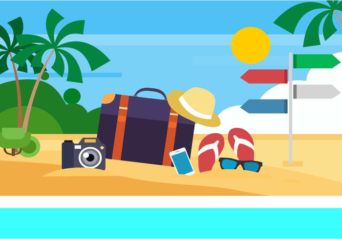 Gratis Summer Beach Vector Illustration