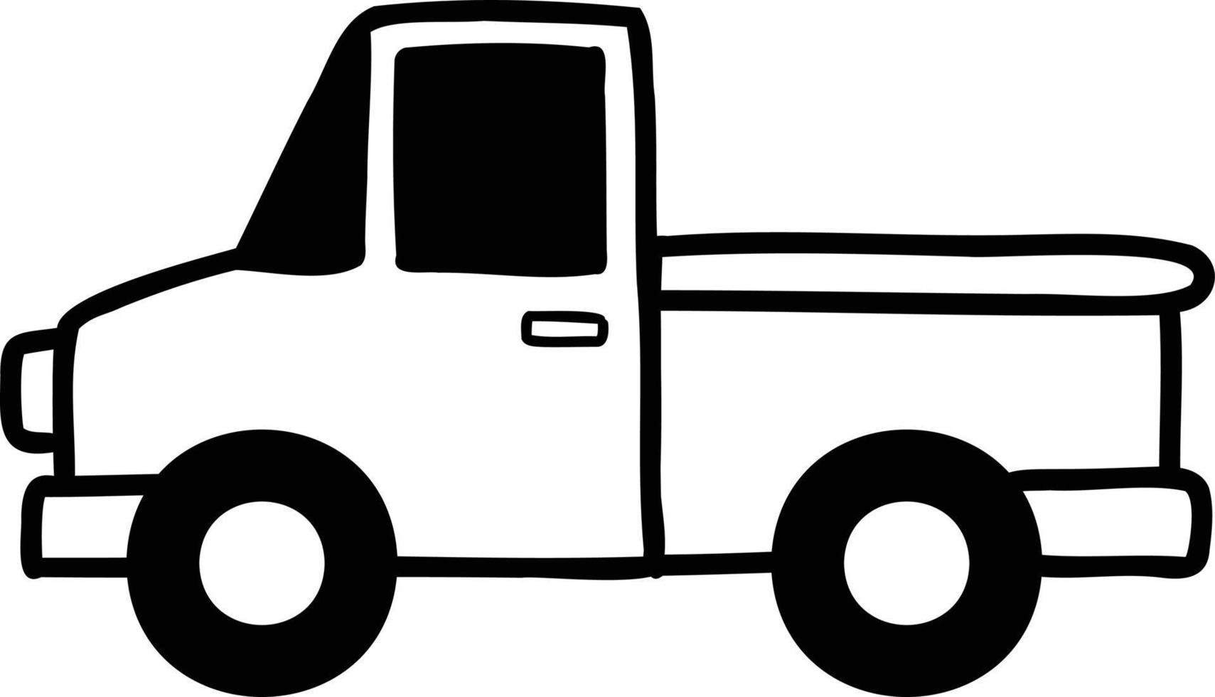 handgezeichnete Pickup-Truck-Illustration vektor