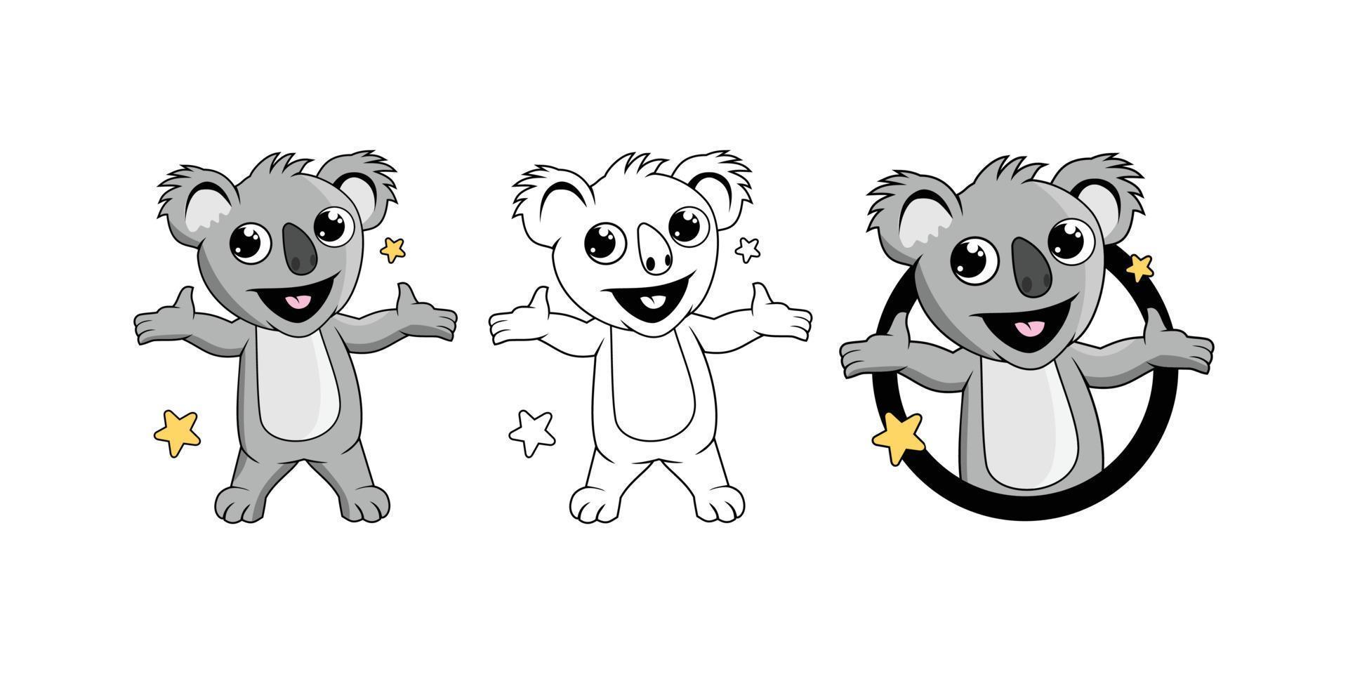 koala-cartoon-charakter-design-illustration vektor