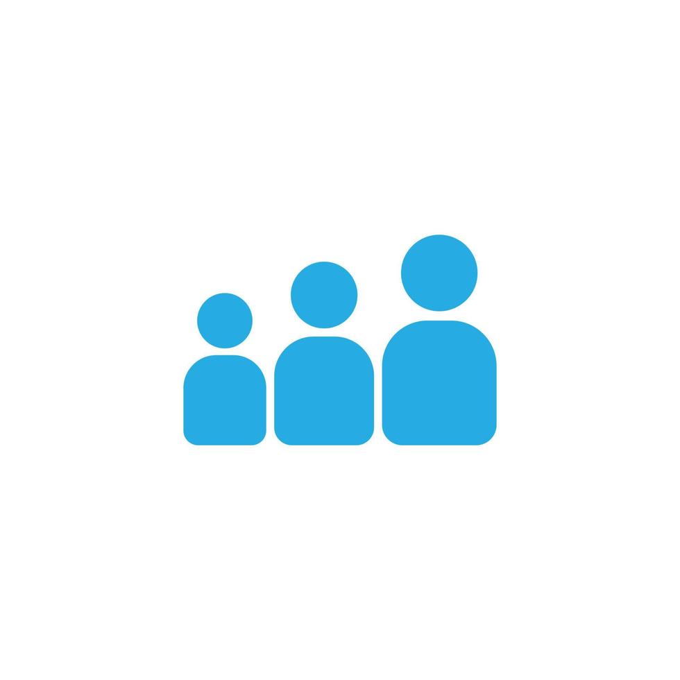 eps10 blaue Vektorgruppe von 3 Personen oder Masse solides Symbol isoliert auf weißem Hintergrund. Eine Gruppe von Personensymbolen in einem einfachen, flachen, trendigen, modernen Stil für Ihr Website-Design, Logo und Ihre mobile App vektor