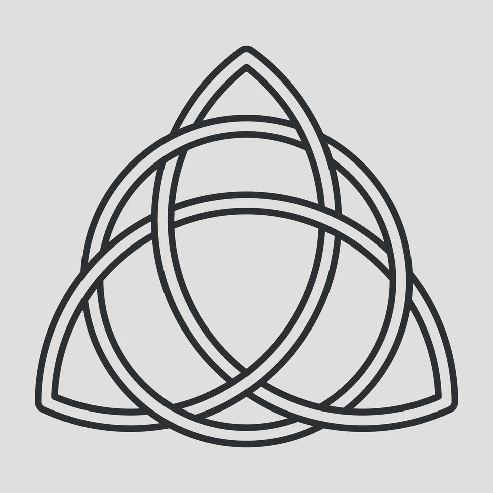 Triquetra-Liniensymbol. das heidnische Dreifachmondzeichen. Wiccan Lehre Emblem Geist, Körper und Seele. dreifache Natur der Göttin. Zyklus Leben, Tod und Wiedergeburt. göttliches weibliches Symbol. Vektor-Illustration vektor