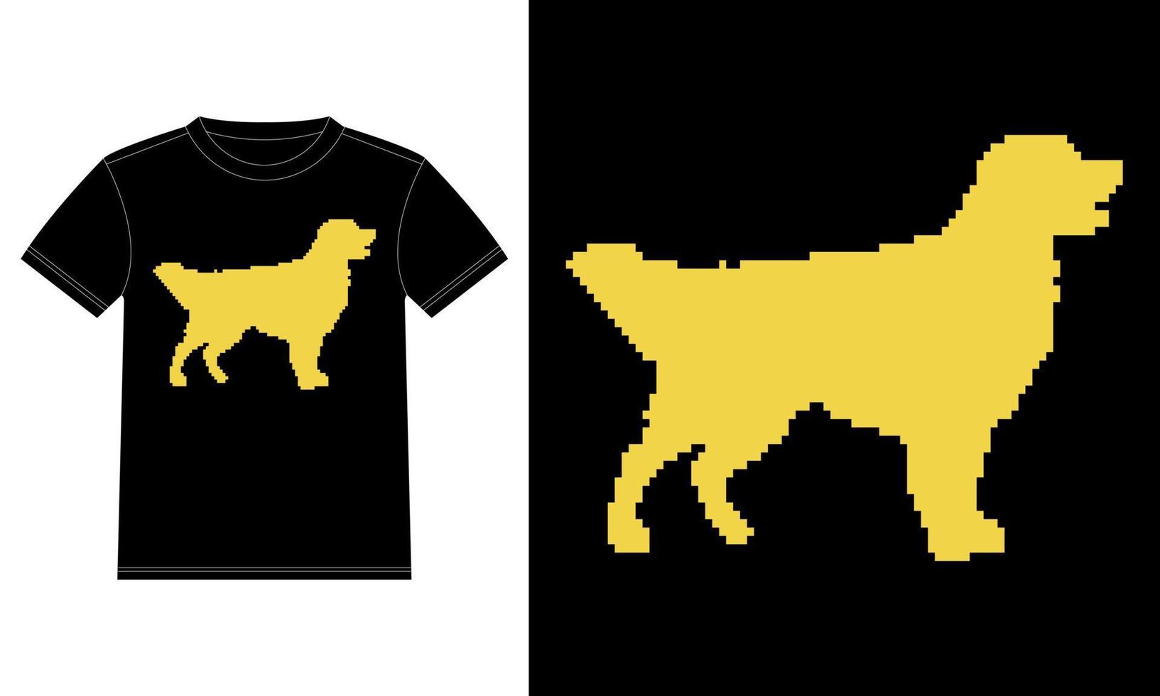 Pixel Golden Retriever 80er lustiges Halloween-T-Shirt vektor