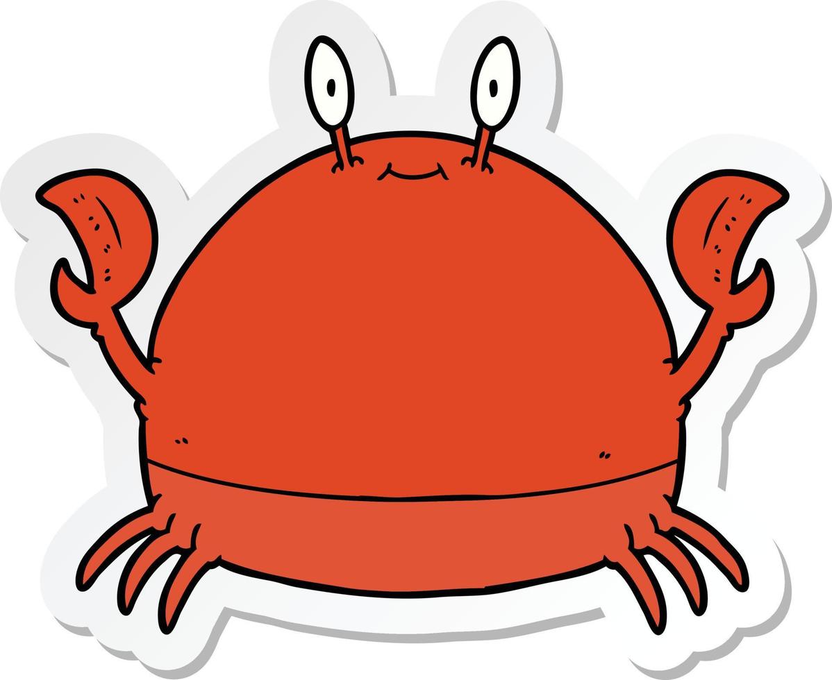 klistermärke av en tecknad krabba vektor