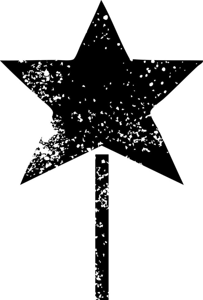 Distressed Symbol Star Zauberstab vektor