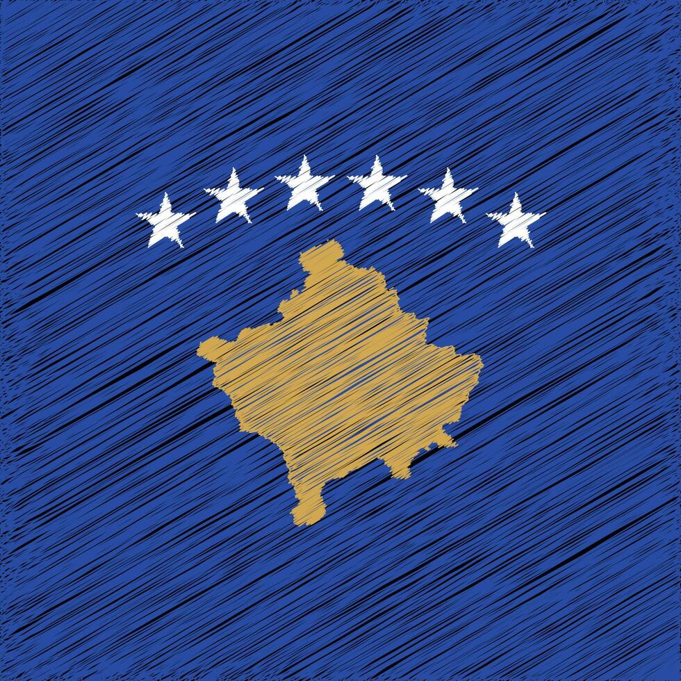 kosovo oberoende dag 17 februari, fyrkant flagga design vektor