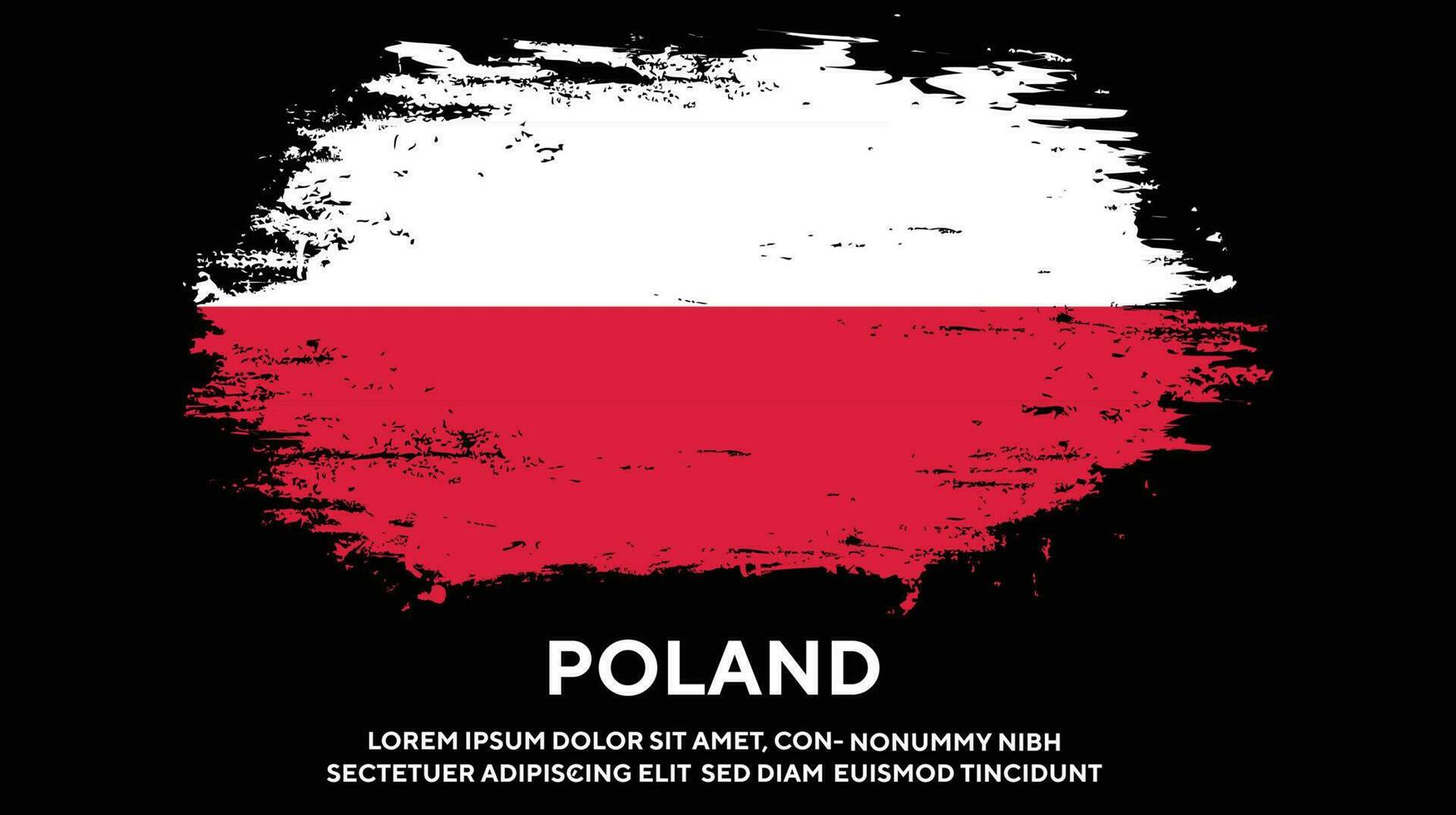 polen färgrik grunge textur flagga design vektor