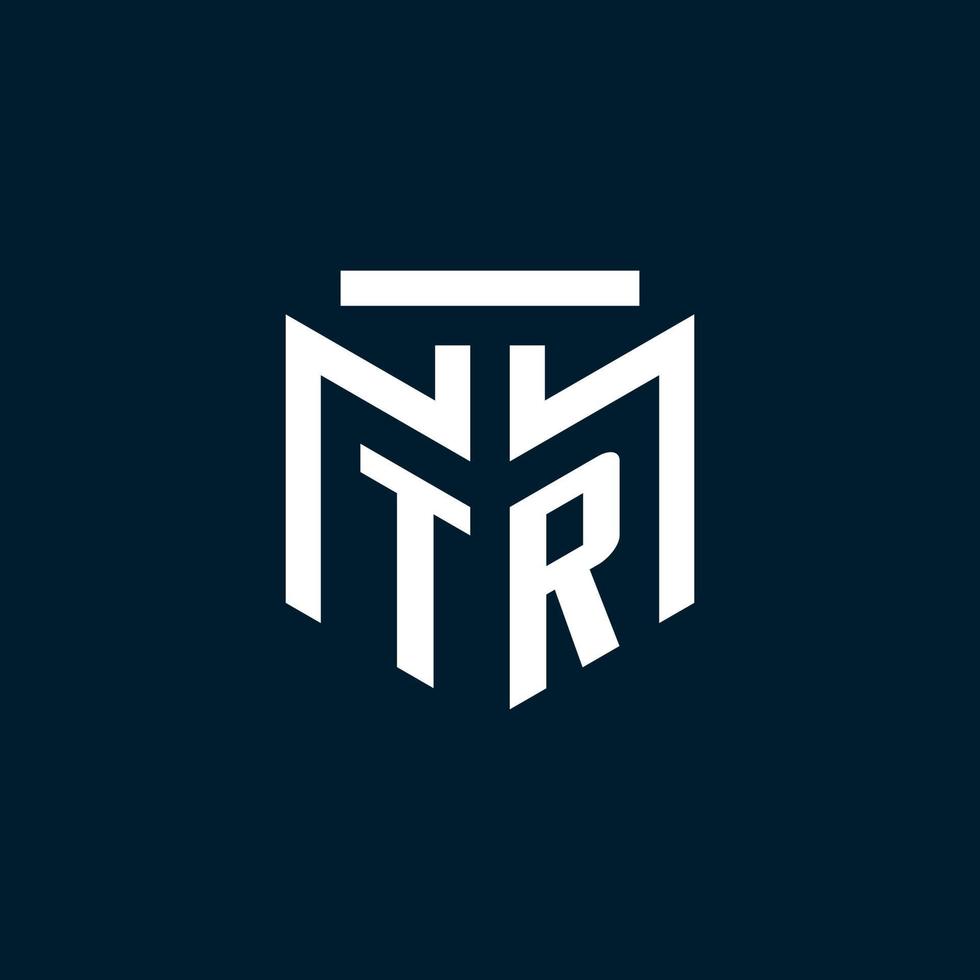 tr monogram första logotyp med abstrakt geometrisk stil design vektor