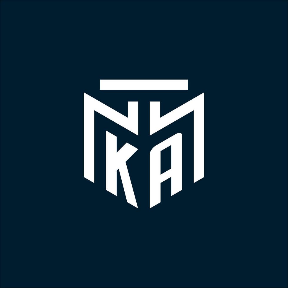 ka-Monogramm-Anfangslogo mit abstraktem geometrischem Design vektor
