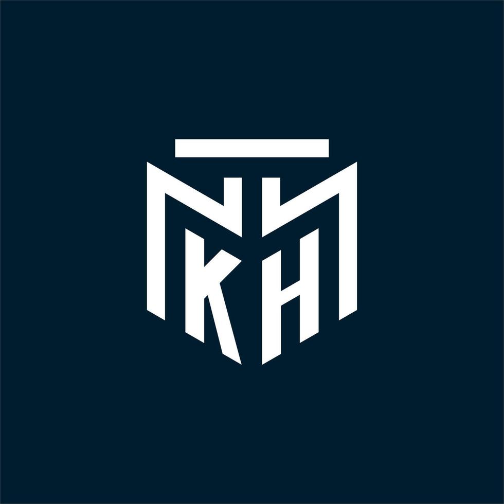 kh monogram första logotyp med abstrakt geometrisk stil design vektor