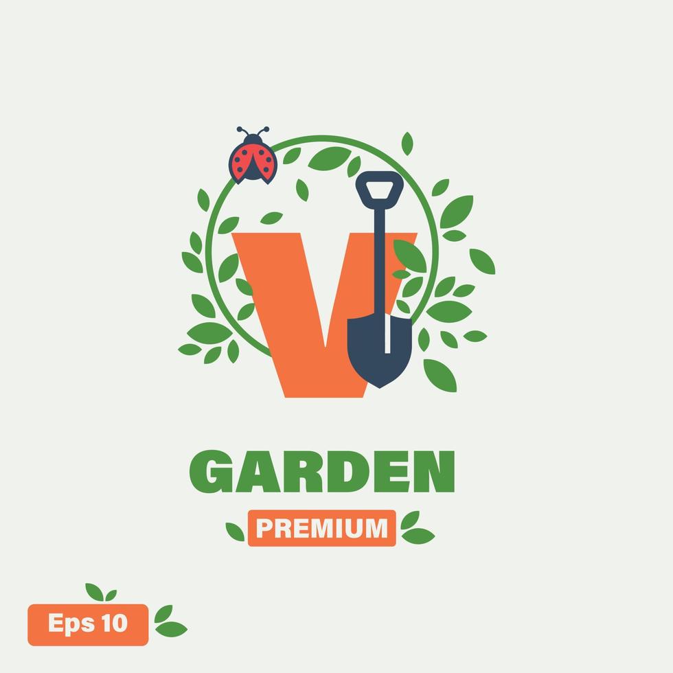 garten alphabet v logo vektor