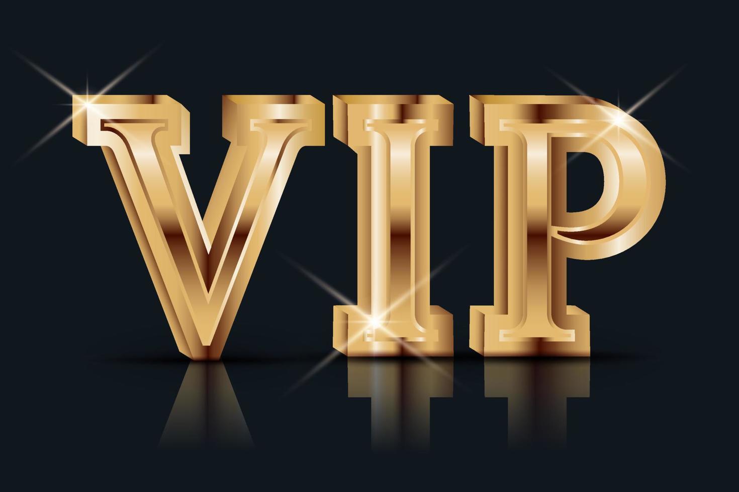 VIP-Hintergrundvorlage. goldener 3d-text. modernes luxusdesign für vip-karte, club, party, einladung, premium, service. Banner. königliche goldvektorillustration vektor