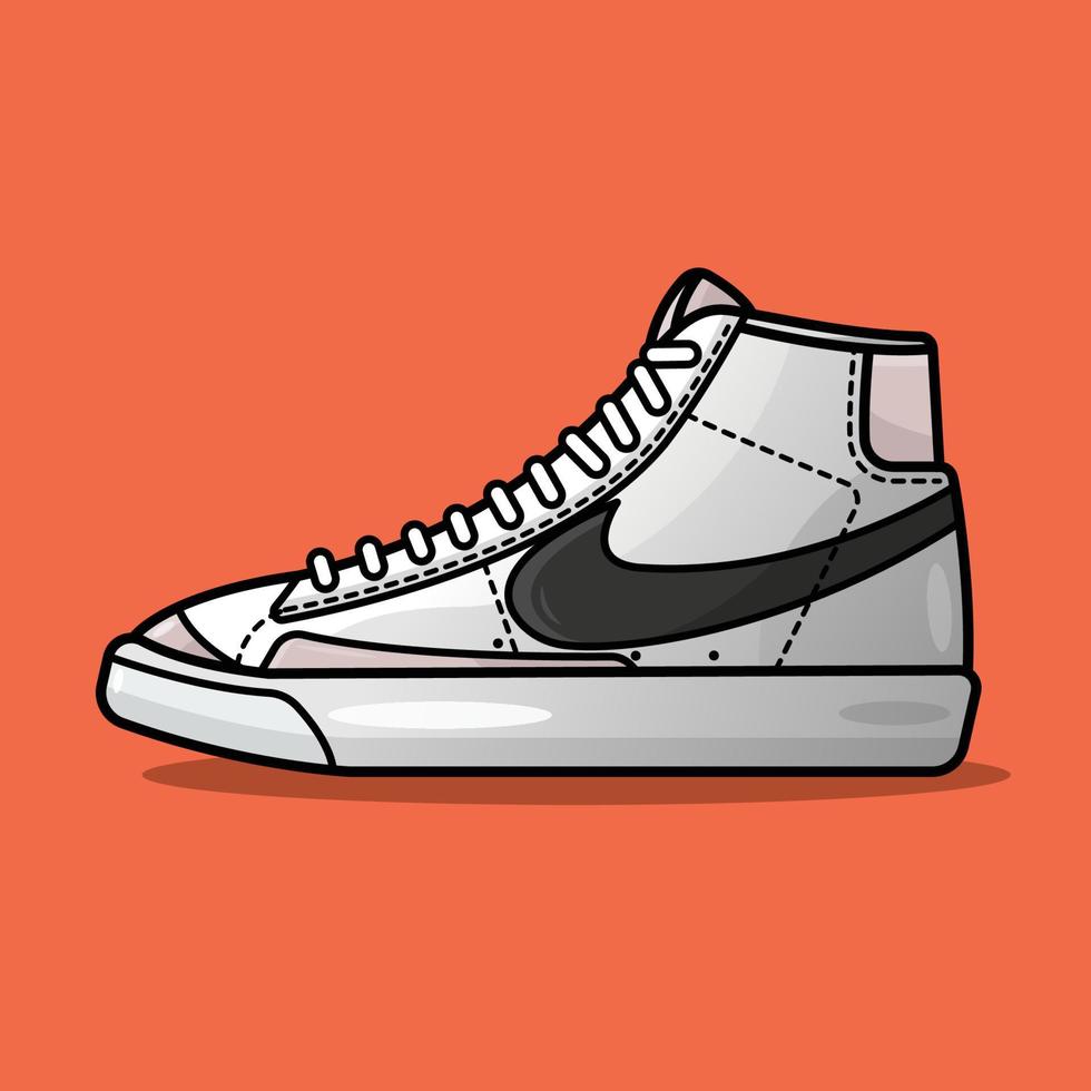 Blazer-Sneakers mit weißer Farbe vektor