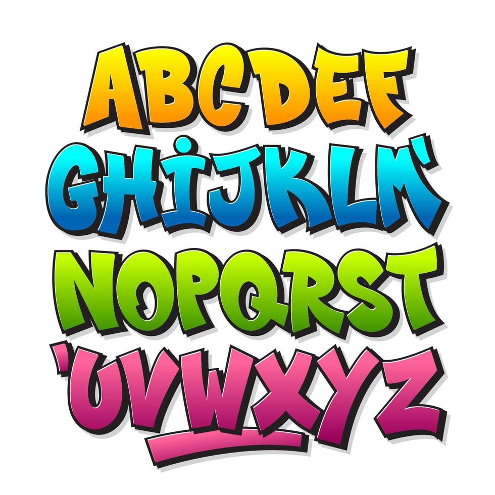 alfabet graffiti font vektor