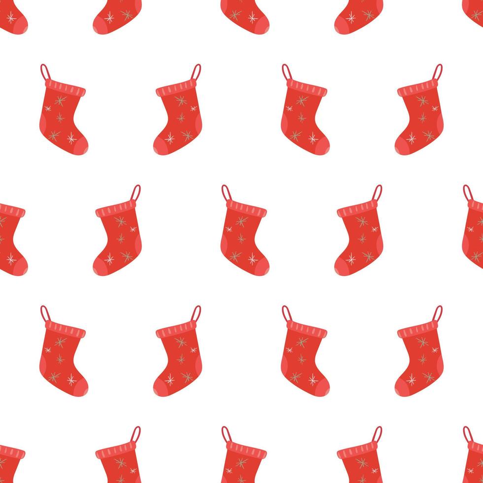 jul strumpa mönster. festlig jul mönster för textil, tyg, servetter, tapeter, omslag papper, klippbok. vektor