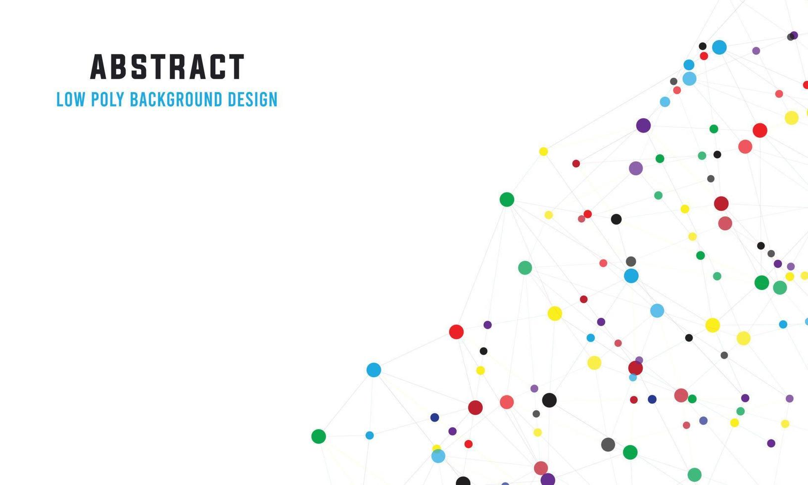 färgrik punkt nätverk rader social media vit baner bakgrund design, låg poly färgrik punkt bakgrund design vektor