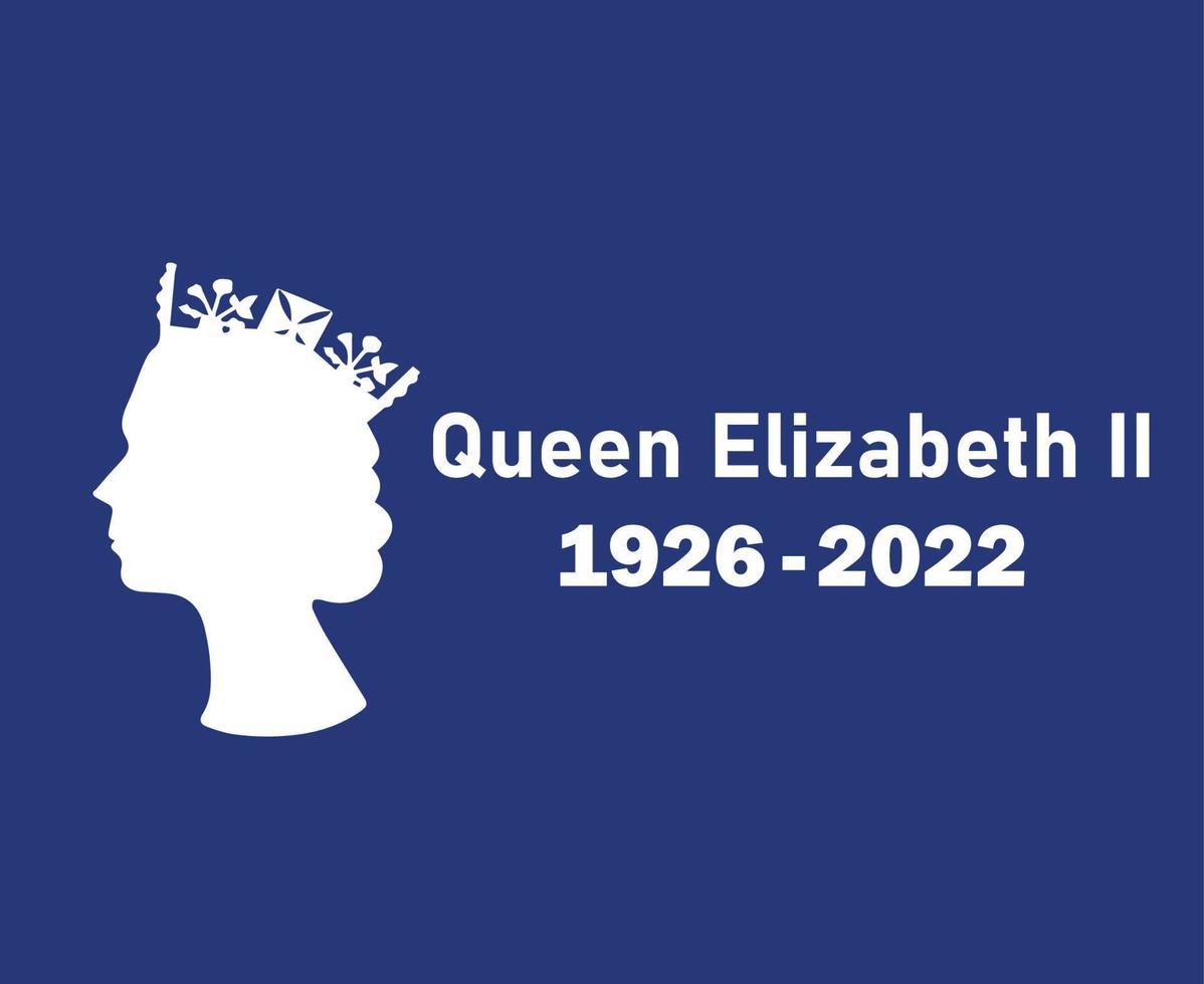 elizabeth queen 1926 2022 weißes gesicht porträt britisch vereinigtes königreich national europa land vektor illustration abstraktes design mit blauem hintergrund