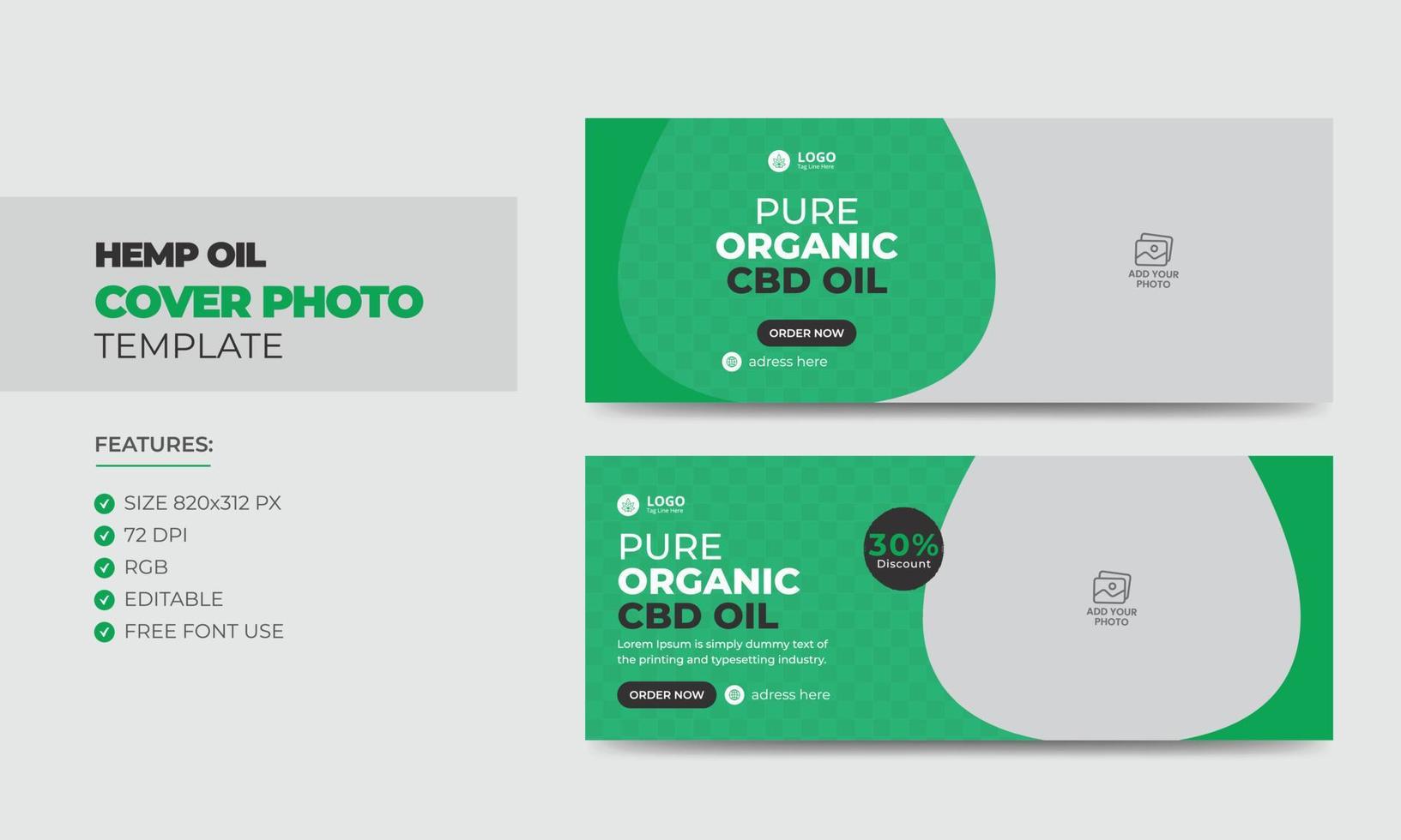 hampa eller cbd produkt social media omslag Foto design. modern cannabis sativa produkt försäljning företag befordran webb baner mall vektor