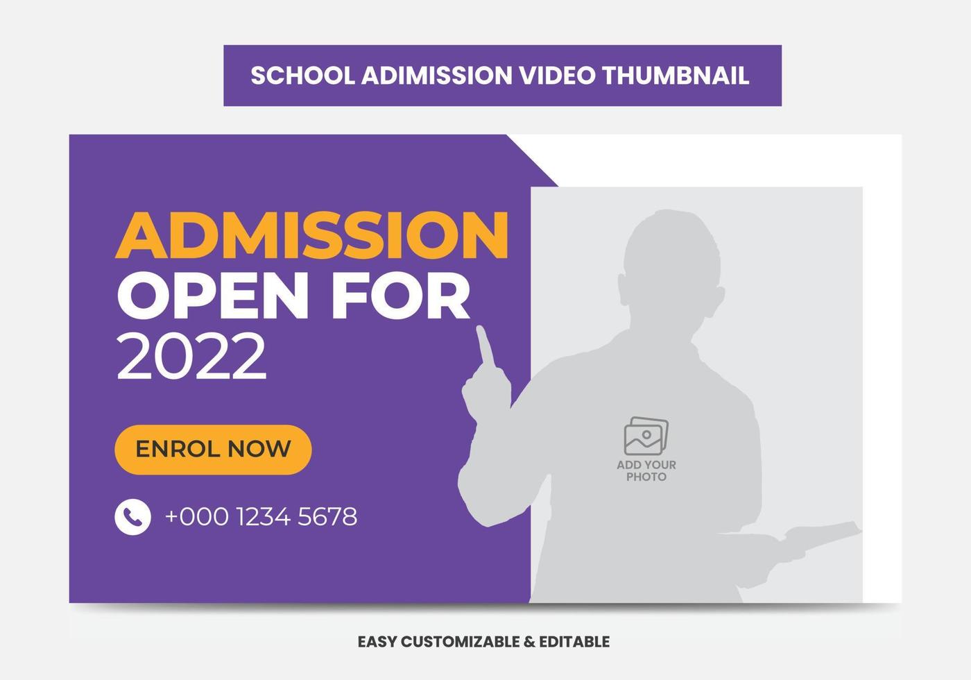 Video-Thumbnail und Web-Banner für die Ausbildung an der Junior Admission School. Vorschaubild des Schulaufnahmevideos vektor