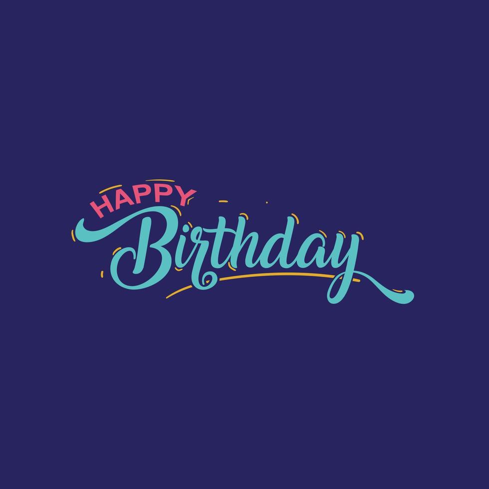 alles gute zum geburtstag.schöne grußkarte zerkratzte kalligraphie schwarze textwortgoldsterne. handgezeichnetes einladungs-t-shirt-druckdesign. handgeschriebener moderner Bürstenbeschriftungs-weißer Hintergrund lokalisierter Vektor