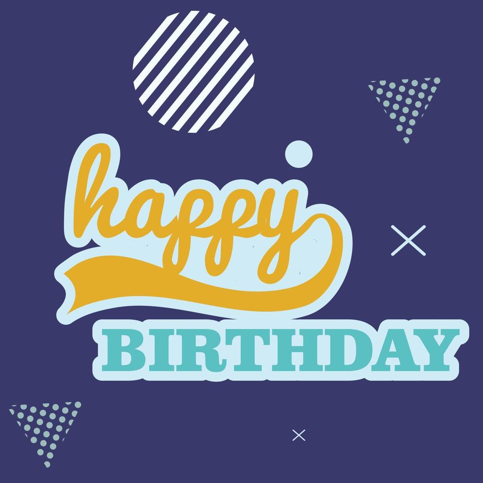 alles gute zum geburtstag.schöne grußkarte zerkratzte kalligraphie schwarze textwortgoldsterne. handgezeichnetes einladungs-t-shirt-druckdesign. handgeschriebener moderner Bürstenbeschriftungs-weißer Hintergrund lokalisierter Vektor