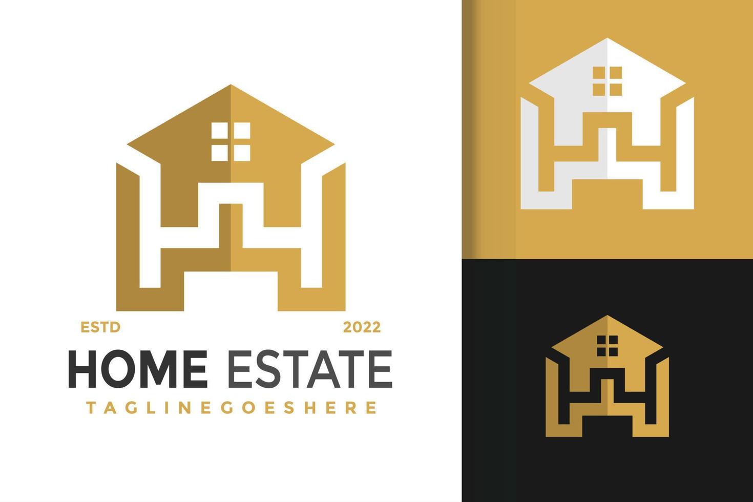 h Home Real Estate Logo-Design, Markenidentitäts-Logos-Vektor, modernes Logo, Logo-Designs-Vektor-Illustrationsvorlage vektor