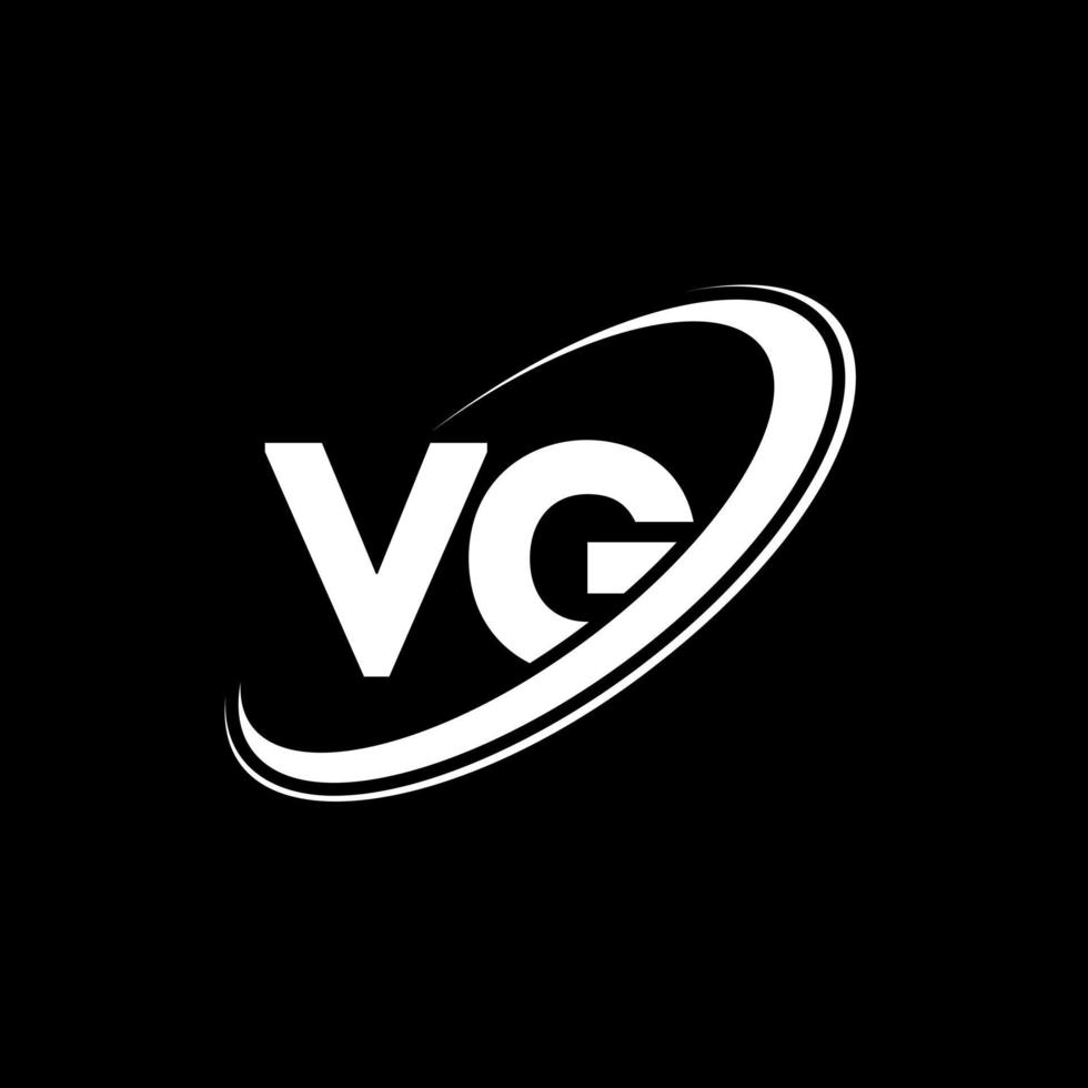VG VG-Brief-Logo-Design. Anfangsbuchstabe vg verknüpfter Kreis Monogramm-Logo in Großbuchstaben rot und blau. VG-Logo, VG-Design. vg, vg vektor