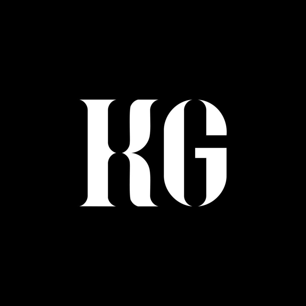 kg kg Buchstabe Logo-Design. Anfangsbuchstabe kg Großbuchstaben Monogramm Logo weiße Farbe. kg-Logo, kg-Design. kg, kg vektor