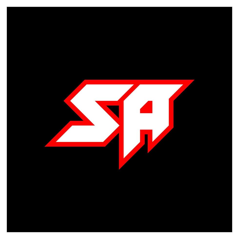 sa-Logo-Design, anfängliches sa-Buchstabendesign im Sci-Fi-Stil. sa-Logo für Spiel, Esport, Technologie, Digital, Community oder Business. sa Sport moderne kursive Alphabet-Schriftart. Typografie Schriftarten im urbanen Stil. vektor