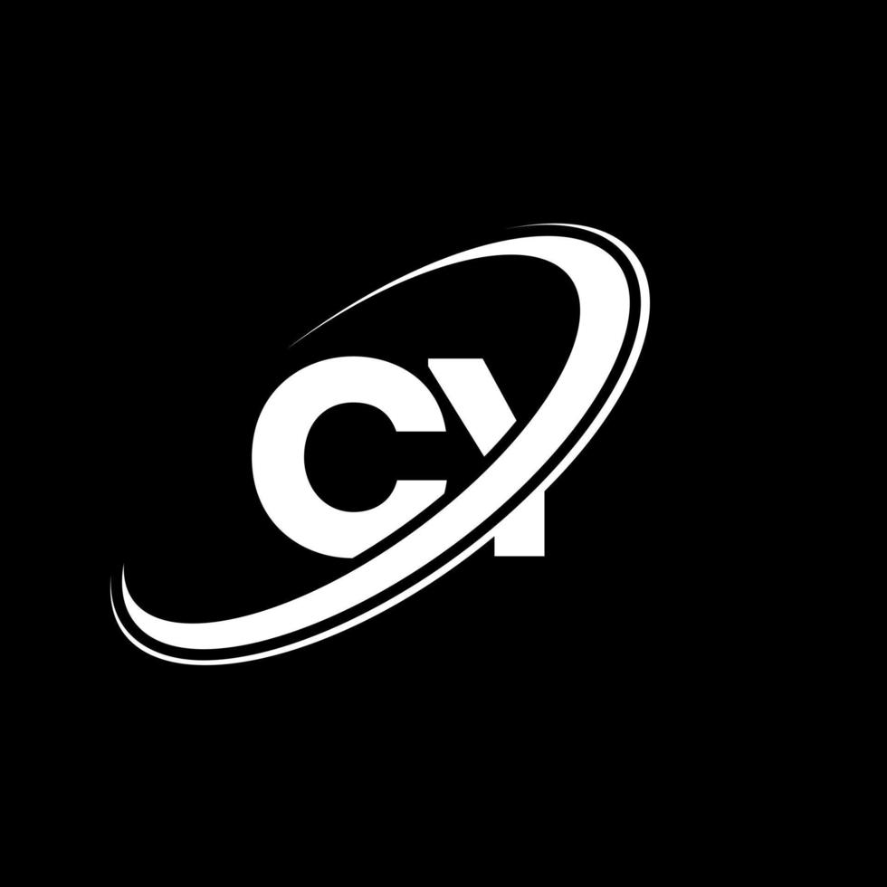 cy c y brev logotyp design. första brev cy länkad cirkel versal monogram logotyp röd och blå. cy logotyp, c y design. cy, c y vektor