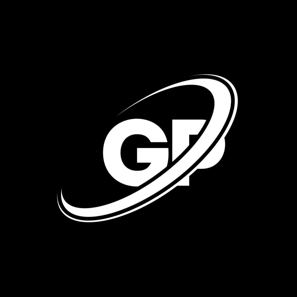 gp gp-Buchstaben-Logo-Design. Anfangsbuchstabe gp verknüpfter Kreis Monogramm-Logo in Großbuchstaben rot und blau. GP-Logo, GP-Design. gp, gp vektor
