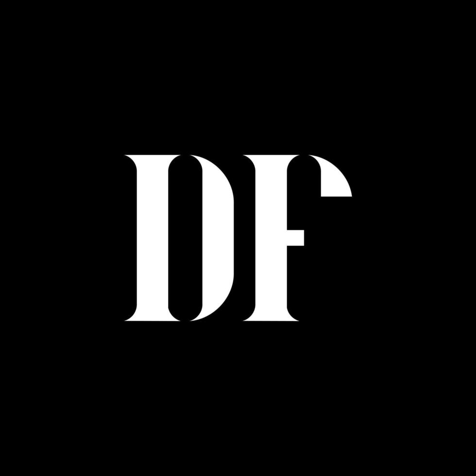 df df-Brief-Logo-Design. Anfangsbuchstabe df Monogramm-Logo in Großbuchstaben weiße Farbe. df-Logo, df-Design. df, df vektor