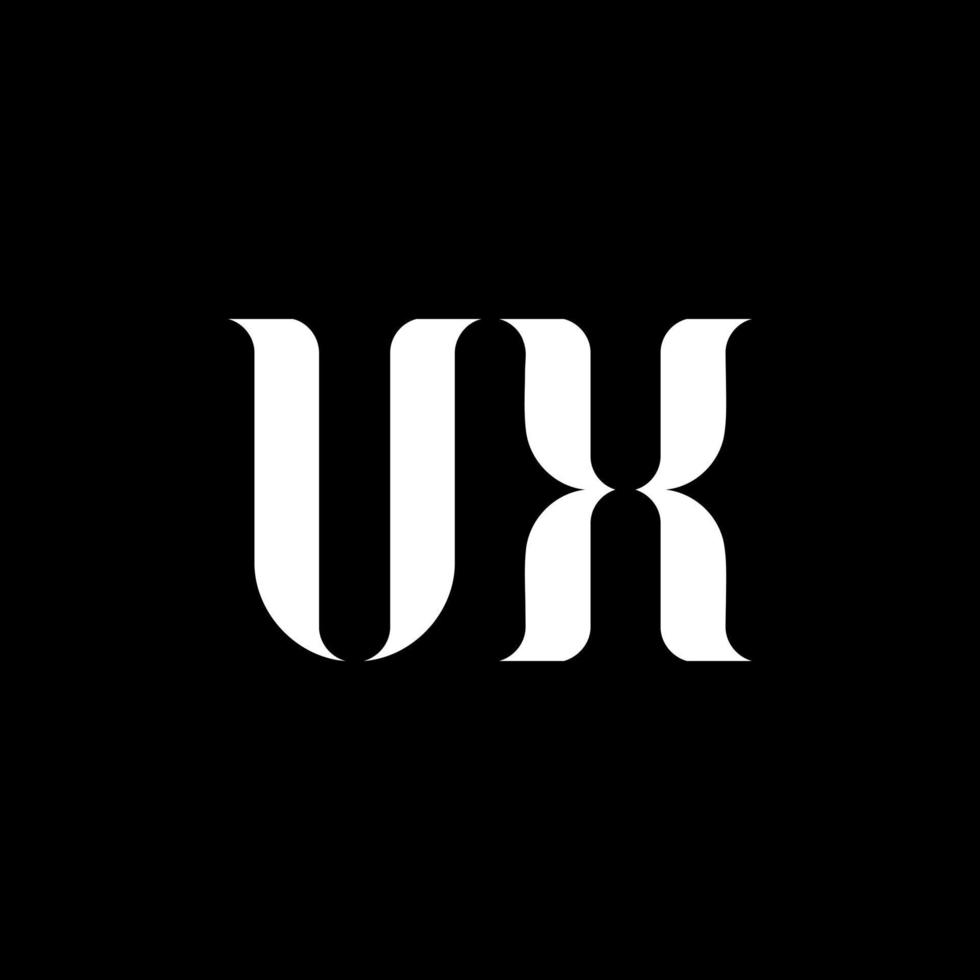 ux u x brev logotyp design. första brev ux länkad cirkel versal monogram logotyp vit Färg. ux logotyp, u x design. ux, u x vektor