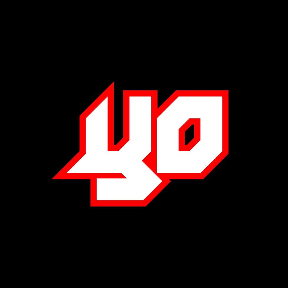 yo-Logo-Design, anfängliches yo-Buchstabendesign im Sci-Fi-Stil. Ihr Logo für Spiel, Esport, Technologie, Digital, Community oder Business. yo Sport moderne kursive Alphabet-Schriftart. Typografie Schriftarten im urbanen Stil. vektor