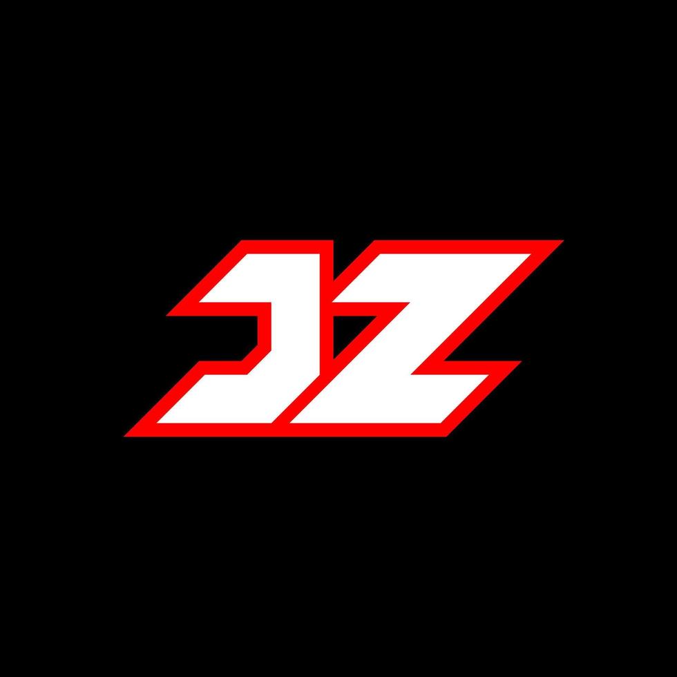 jz logotyp design, första jz brev design med sci-fi stil. jz logotyp för spel, esport, teknologi, digital, gemenskap eller företag. j z sport modern kursiv alfabet font. typografi urban stil teckensnitt. vektor