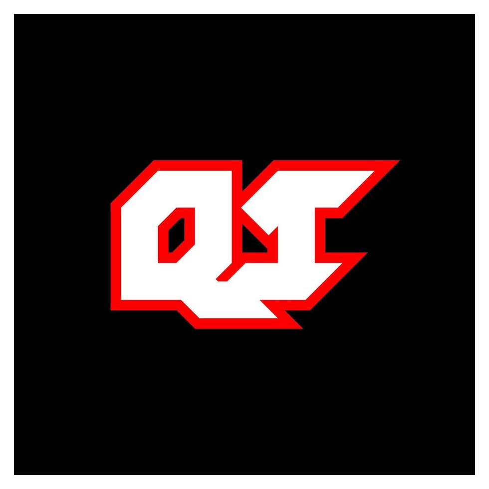 qi-Logo-Design, anfängliches qi-Buchstabendesign im Sci-Fi-Stil. qi-Logo für Spiel, Sport, Technologie, Digital, Community oder Business. qi sport moderne kursive alphabetschrift. Typografie Schriftarten im urbanen Stil. vektor