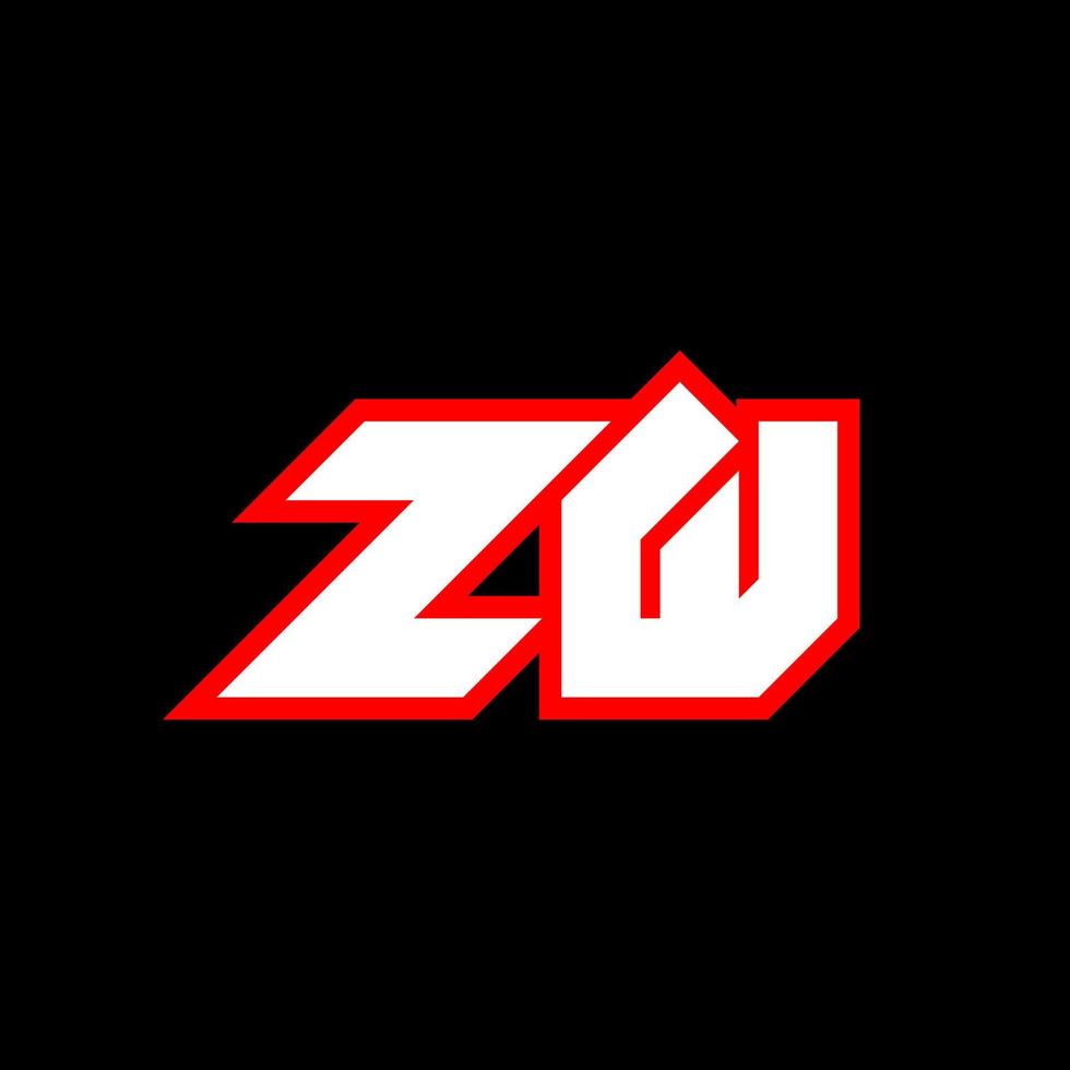 zw-Logo-Design, anfängliches zw-Buchstabendesign im Sci-Fi-Stil. zw-Logo für Spiel, Esport, Technologie, Digital, Community oder Business. zw sport moderne kursive alphabetschrift. Typografie Schriftarten im urbanen Stil. vektor