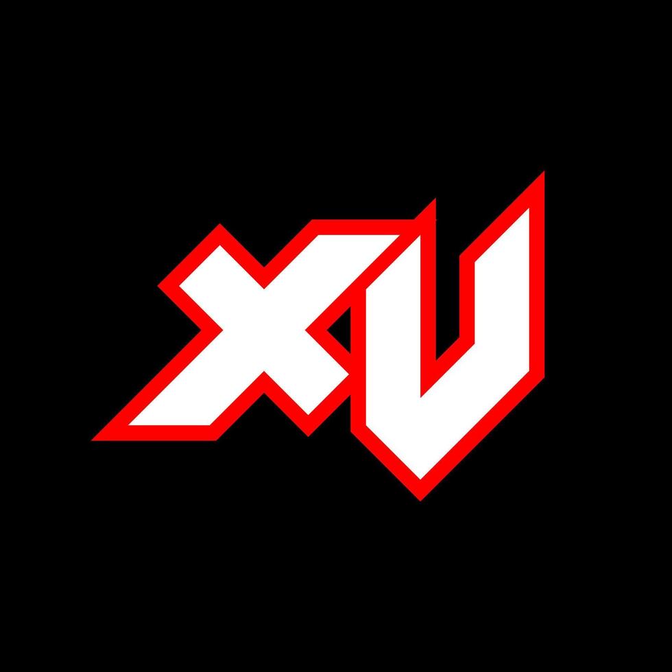 xv logotyp design, första xv brev design med sci-fi stil. xv logotyp för spel, esport, teknologi, digital, gemenskap eller företag. x v sport modern kursiv alfabet font. typografi urban stil teckensnitt. vektor