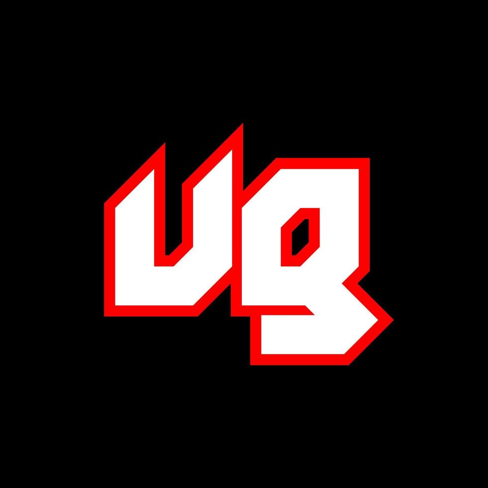 ug-Logo-Design, anfängliches ug-Buchstabendesign im Sci-Fi-Stil. ug-Logo für Spiel, Sport, Technologie, Digital, Community oder Business. ug Sport moderne kursive Schriftart. Typografie Schriftarten im urbanen Stil. vektor