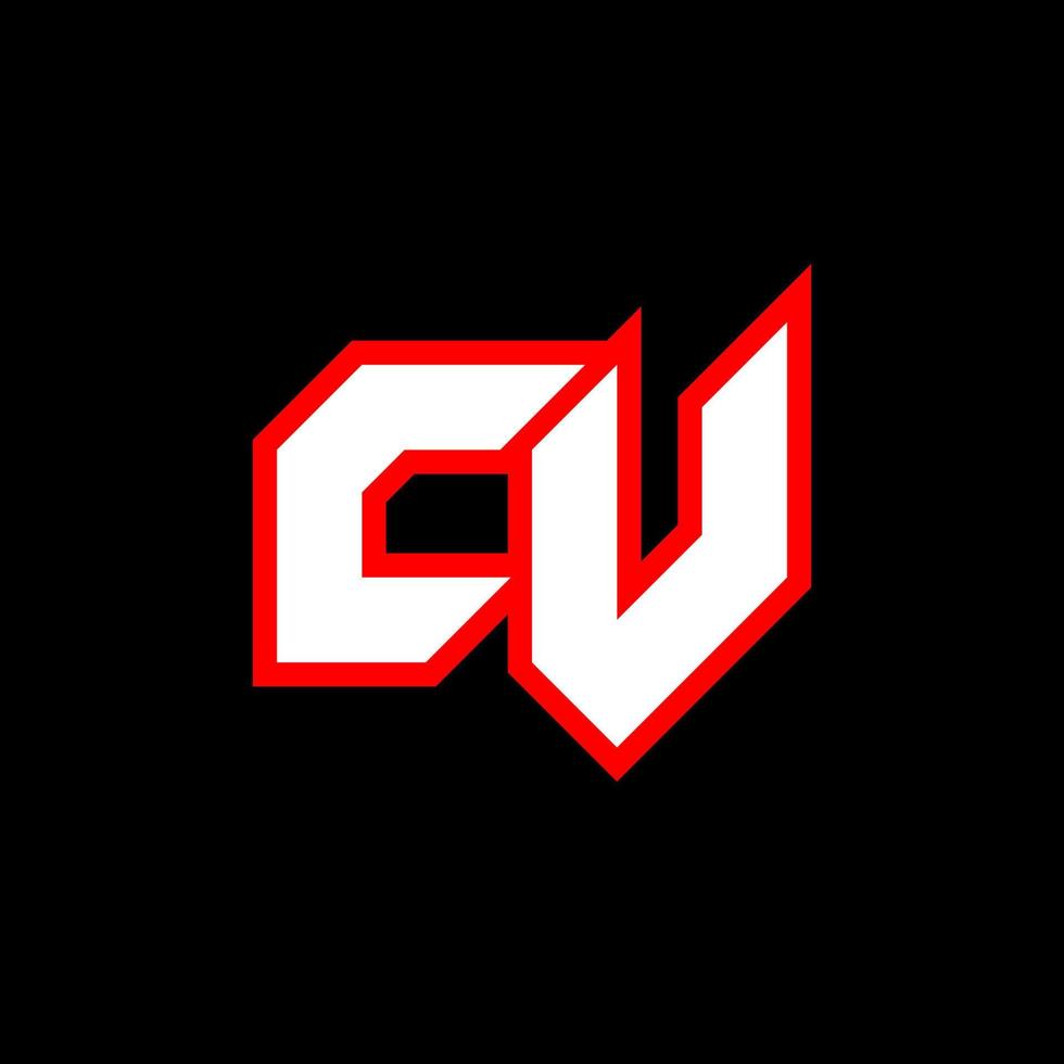 CV logotyp design, första CV brev design med sci-fi stil. CV logotyp för spel, esport, teknologi, digital, gemenskap eller företag. c v sport modern kursiv alfabet font. typografi urban stil teckensnitt. vektor