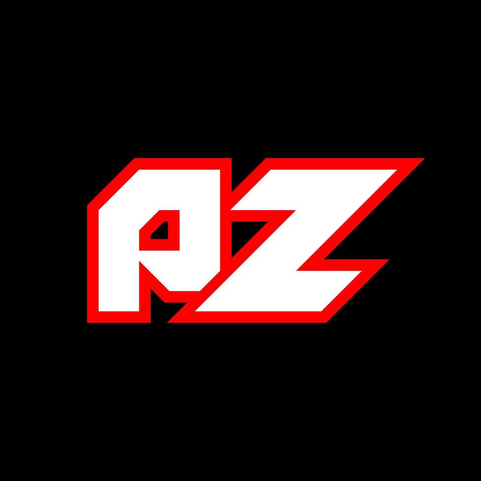 pz logotyp design, första pz brev design med sci-fi stil. pz logotyp för spel, esport, teknologi, digital, gemenskap eller företag. p z sport modern kursiv alfabet font. typografi urban stil teckensnitt. vektor