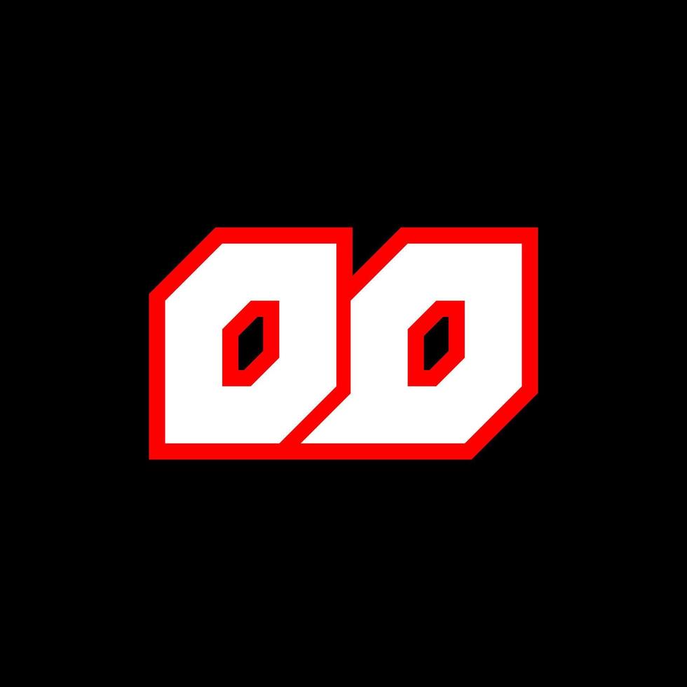 od-Logo-Design, anfängliches od-Buchstabendesign im Sci-Fi-Stil. od-Logo für Spiel, Sport, Technologie, Digital, Community oder Business. od sport moderne kursive alphabetschrift. Typografie Schriftarten im urbanen Stil. vektor